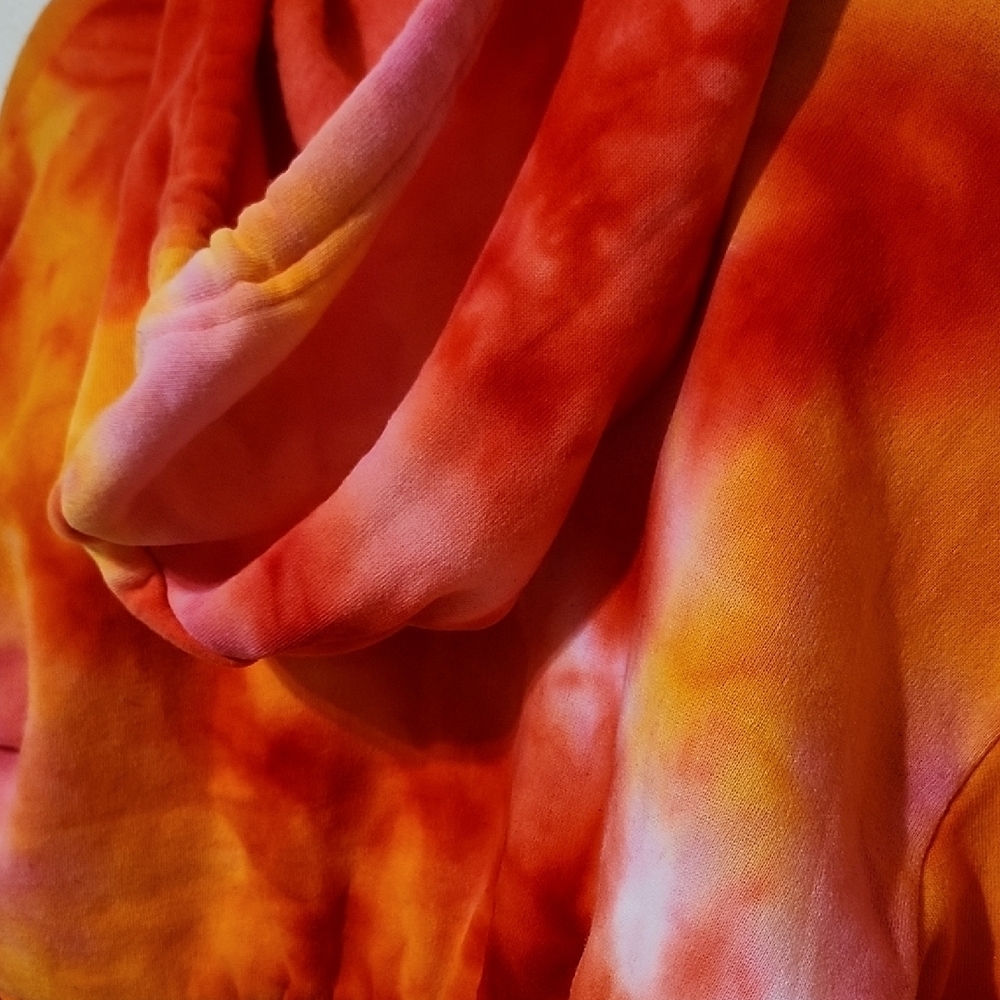 Miss Selfie Cropped Orange and Red Hoodie - Picture 7 of 9